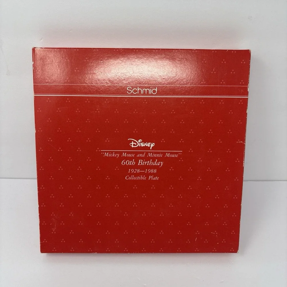 Disney Mickey Minnie Mouse 60th Birthday Plate Schmid 1988 COA Limited Edition